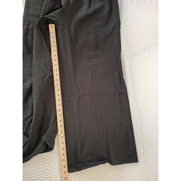 NOFLIK Black 100% Cotton Wide Leg Pants Smocked Waist Coastal Relaxed S NWT - Picture 8 of 15